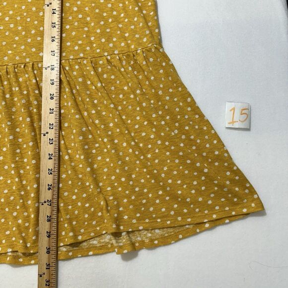 Old Navy Women's Plus Size 3X Yellow White Polka Dot V-Neck Linen Blend Tank Top - Picture 9 of 12